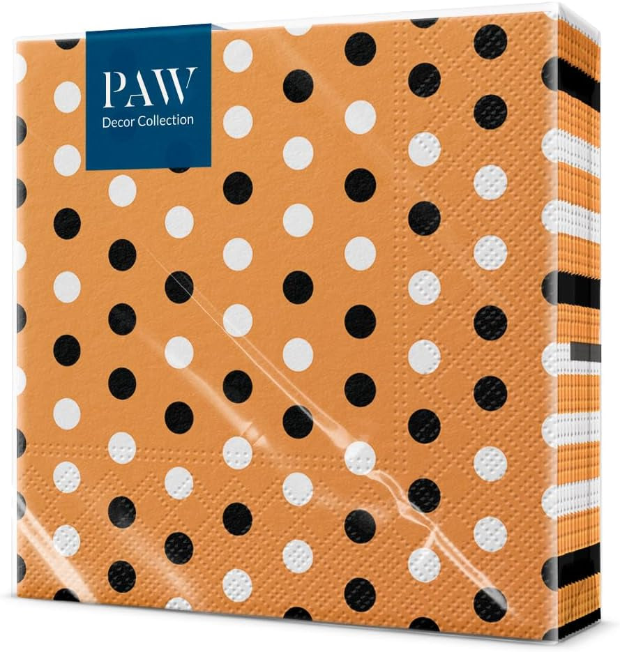 PAW - Șervețele 3 straturi (33 X 33 Cm) I 20 bucăți I Perfect pentru zile de naștere, petreceri, întâlniri I Decorațiuni de toamnă pentru masă I Șervețele de hârtie colorate - frunze de toamnă de umbrelă I Frunze de umbrelă