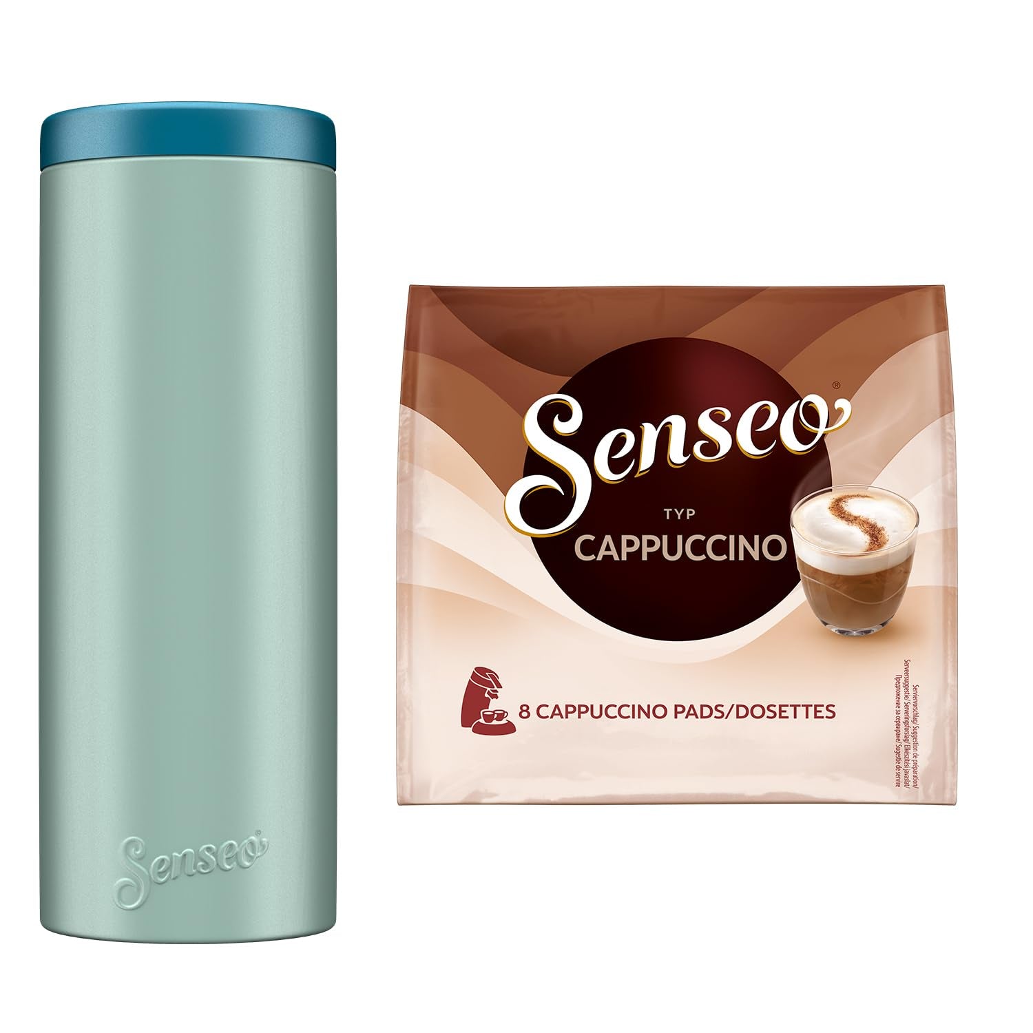 Pads Cappuccino, 10 x 8 Getränke, 80 Kaffee Pads, inklusive  Pad Dose