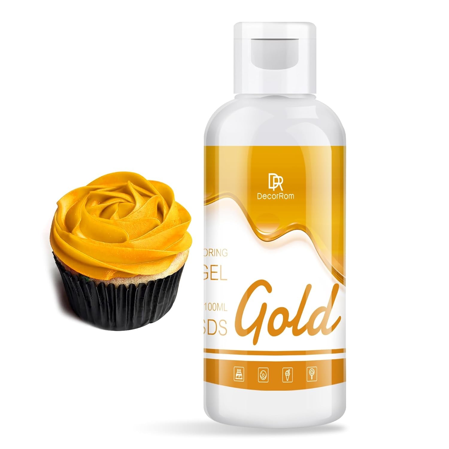 Colorant alimentar gel - 120 g coloranți alimentari concentrați pentru decorarea torturilor, copt, fursecuri, macaroane - Colorant alimentar fără zahăr pentru băuturi, decorarea torturilor, slime DIY, ou de Paște (alb)