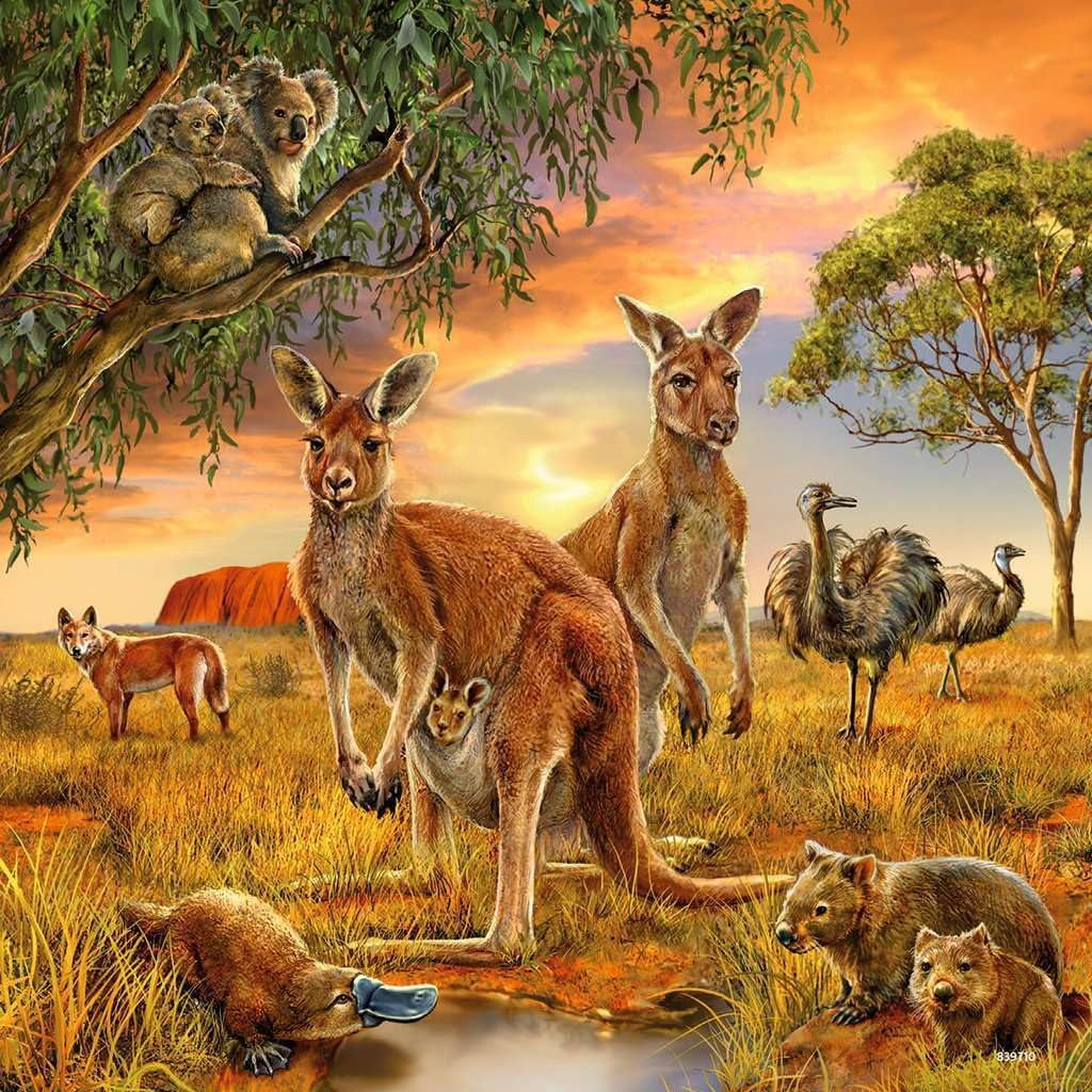 Ravensburger Puzzle pentru copii - 09330 Animale ale Pământului - Puzzle pentru copii de la 5 ani, cu 3X49 piese Puzzle Naty Shop