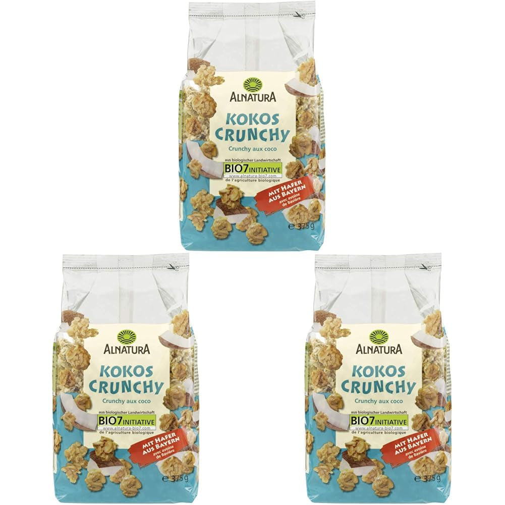 Organic crunchy muesli with coconut, 375 g
