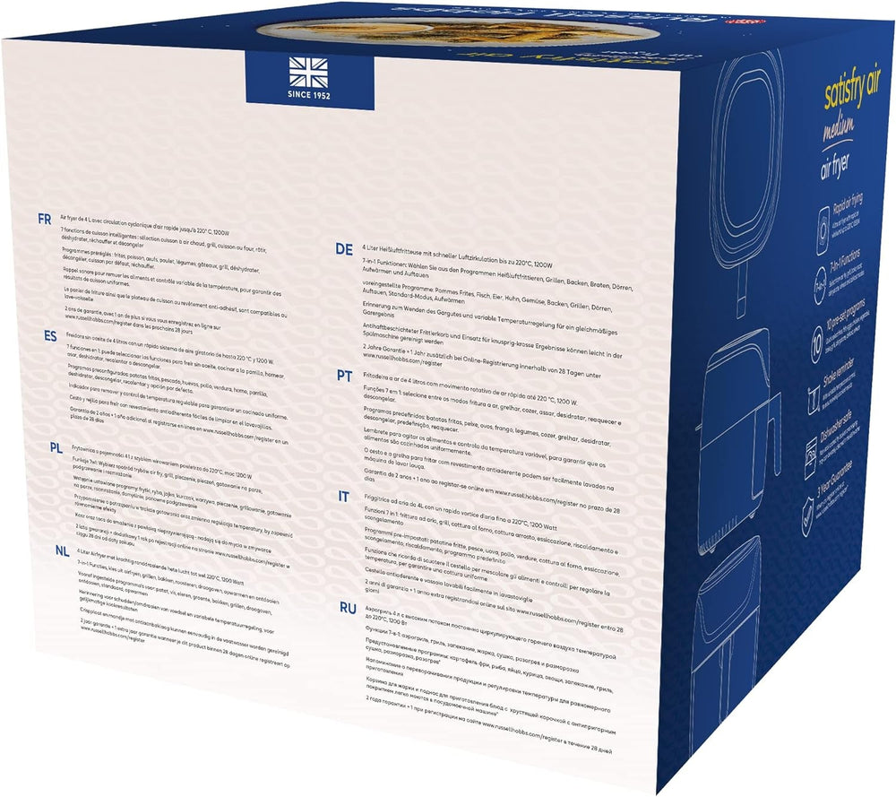 Russell Hobbs Air Fryer L 4L Rapid Airfryer, 7 cooking functions, 10 programs Home Appliances Naty Shop