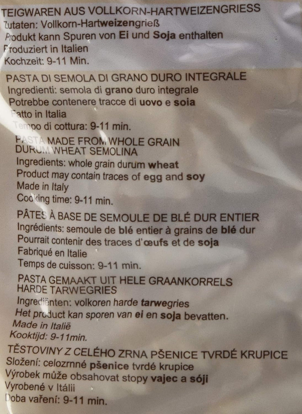 Paste spiralate din cereale integrale, 500 g