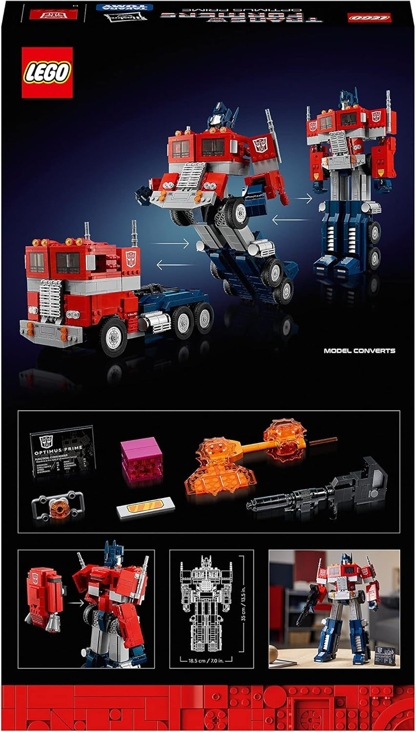 LEGO 10302 Icons Optimus Prime Set, 2In1 Robot Figure and Model Truck, Transformers Toy Model Kit for Adults, Birthday or Christmas Gift for Men, Women, Her and Him Building Sets Besuche den LEGO-Store
