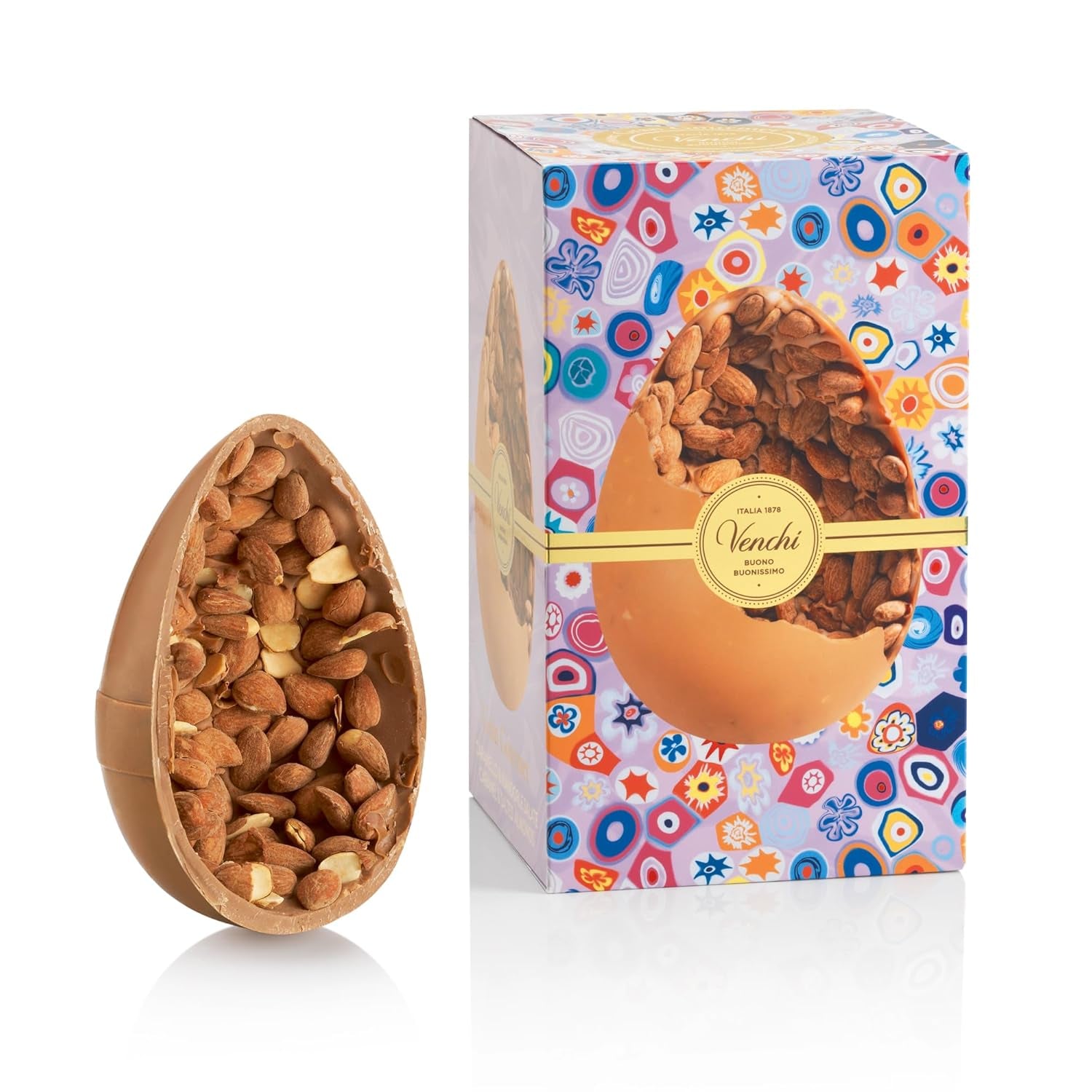 Venchi - Chocolate egg, pistachio flavor, with whole pistachio, with surprise, gluten free, 500g, Easter collection, gift idea