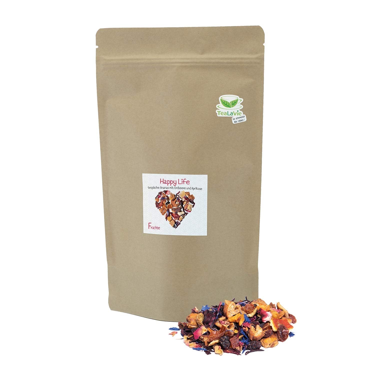 Tealavie - Ceai pentru copii fără zahăr - Căpșuni de pădure și rubarbă (200 g) Tealavie Fruit - Ceai de fructe vrac