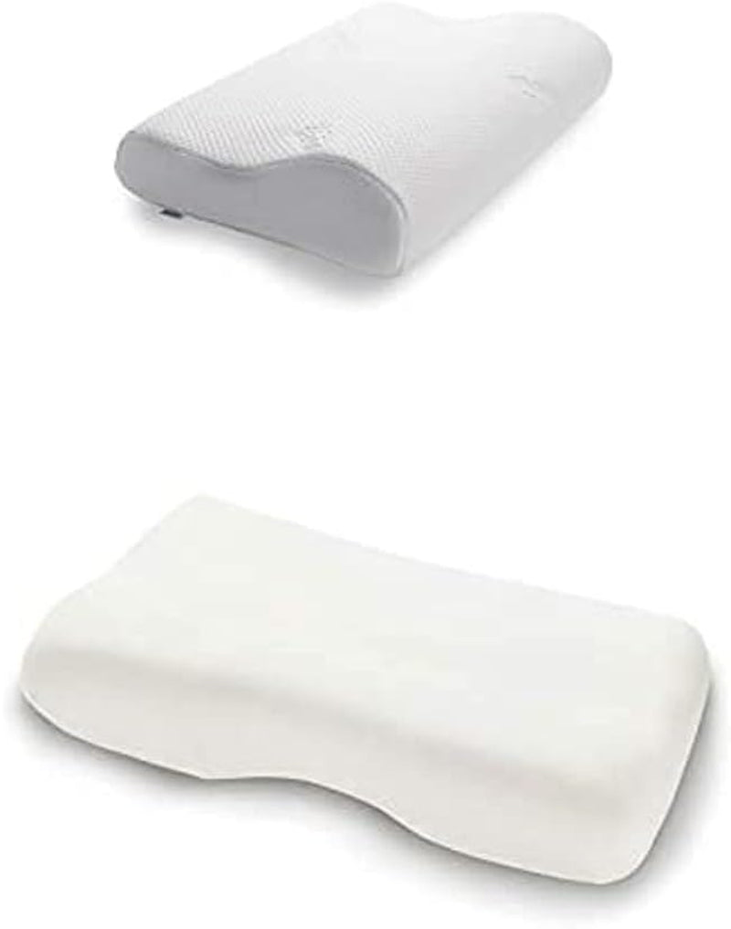 TEMPUR Original Sleeping Pillow Memory Foam, Pernă ergonomică de susținere a gâtului pentru cei care dorm lateral și pe spate, Fermă, M (50 X 31 X 10/7 Cm), Alb Perne ortopedice cervicale Naty Shop Pachet cu husă de pernă, bej L (50 X 31 X 11.5/8.5 Cm)