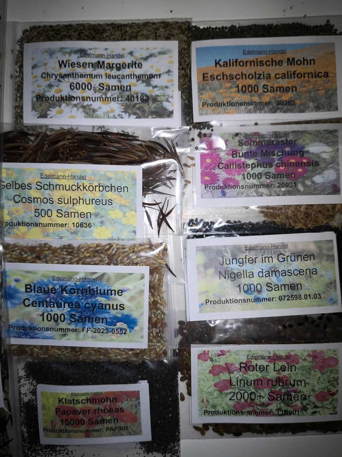 Wildflower Seed Set, 10 Varieties, 28,000 Seeds, Meadow Wildflower Mix with Poppies, Bluebells, Marigolds, Daisies and More, All Individually Wrapped