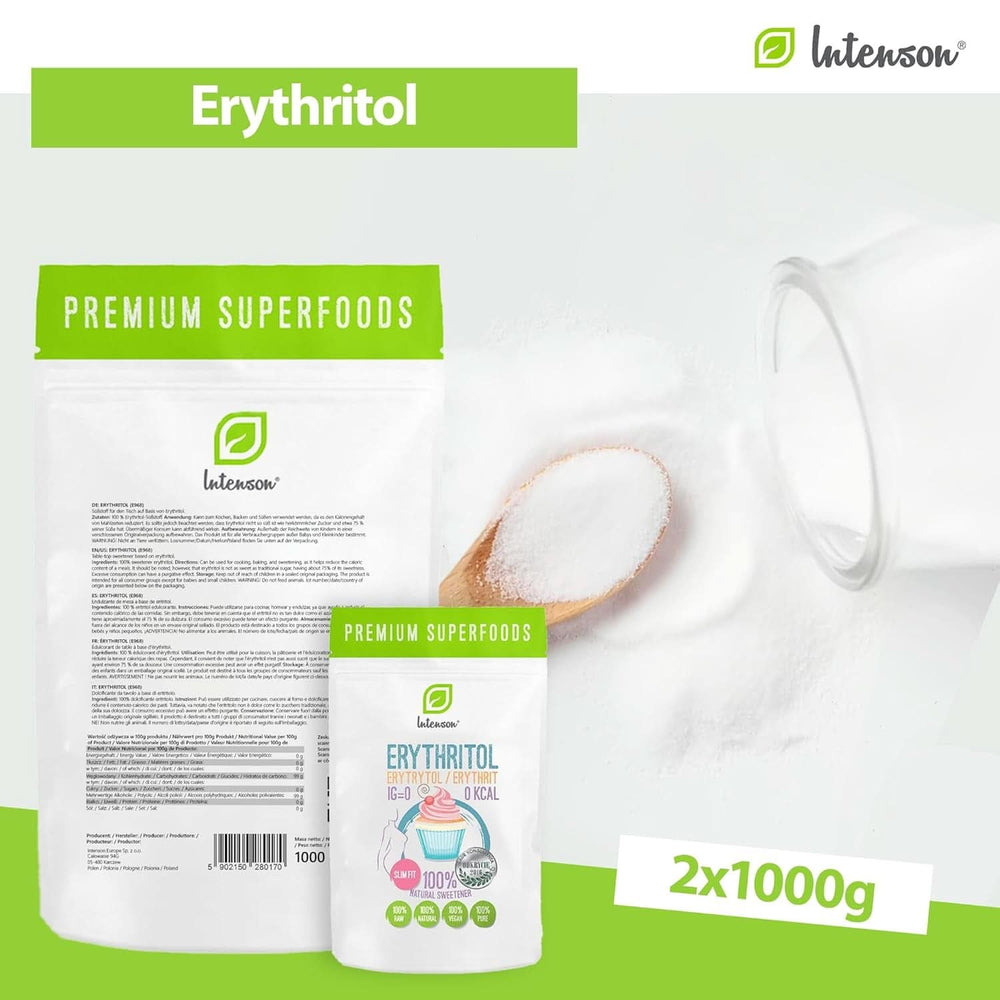 Erythritol - Natural sugar alternative, 2 Kg Sweeteners Naty Shop