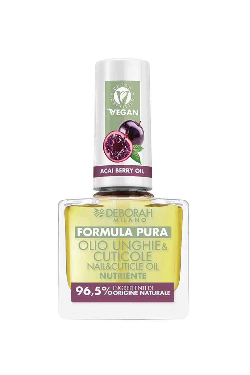 Milano Formula Pure Treatment All in One nail polish, vegan, for base and top coat, with lemon extract, revitalizes and reduces yellowing, 8.5 ml