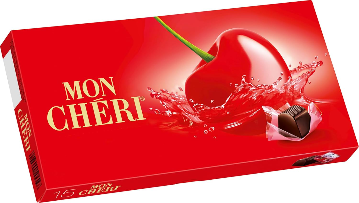 Ferrero Mon Chéri - Crunchy Chocolate, Fruity Liqueur and an Aromatic Cherry - Valentine's Day Chocolate Gift for Him and Her - 1 Pack of 15 Individual Chocolates
