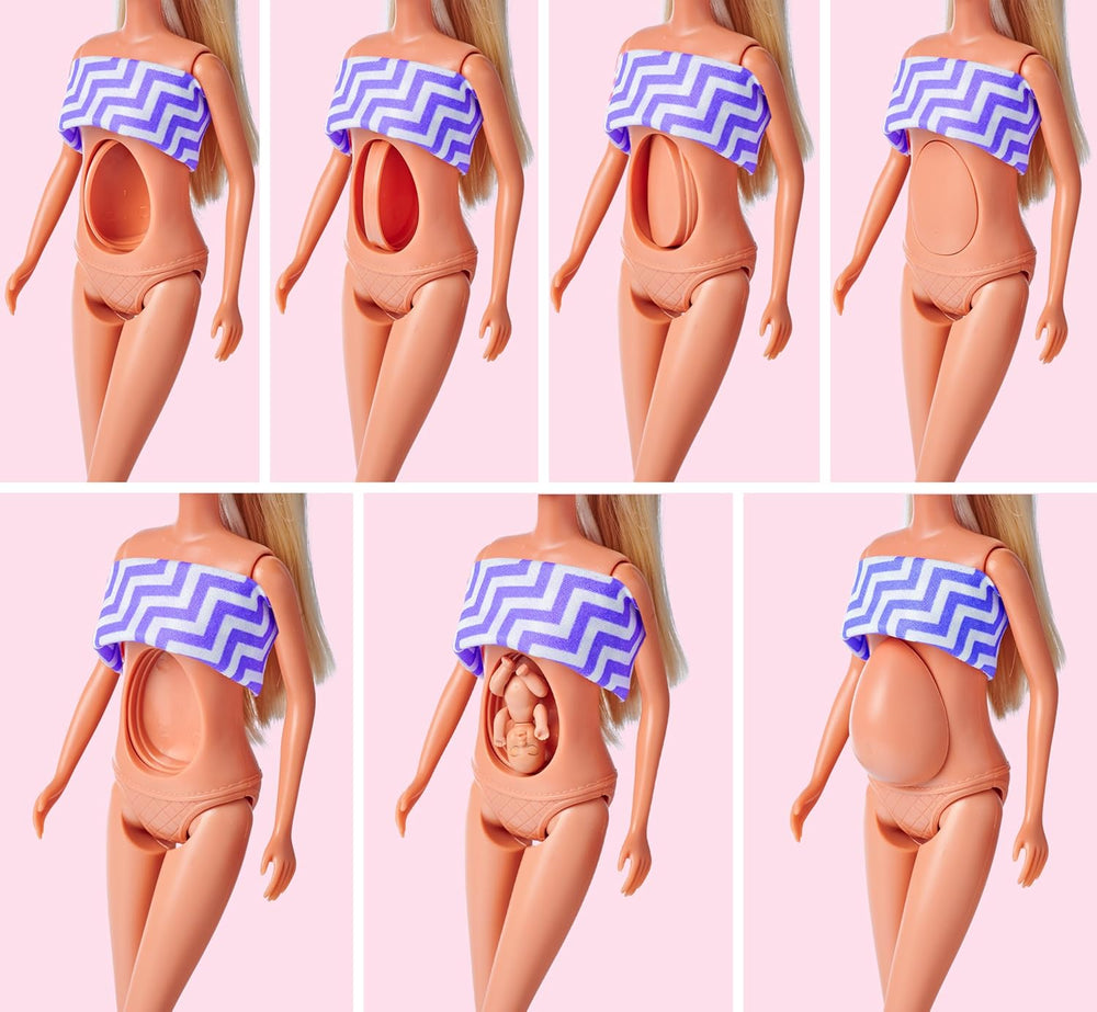 Simba Steffi Love Welcome Baby 29 cm – Steffi însărcinată cu copil, set de 12 accesorii pentru jocuri de rol, păpușă de modă cu păpușă bebeluș de 4 cm, jucărie pentru copii cu vârsta de 3 ani și peste