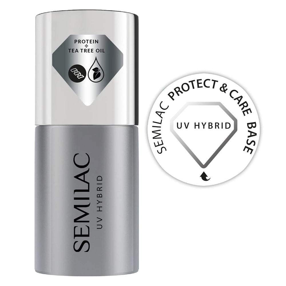Semilac Pure&Clean UV nail polish base 7 ml – Self-leveling hybrid base for sensitive nails