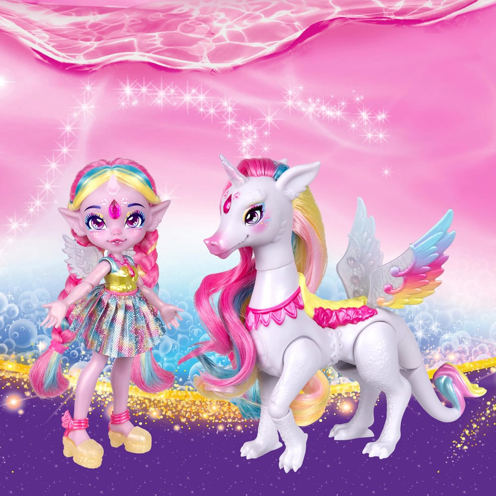 Magic Pixlings Pop + Pony Set mit Puppe und Pony - Magic Unboxing mit speziellen Zaubern - Puppe mit langen Mähnen zum Kämmen - Kinder ab 3 Jahren behrumt - MG104000