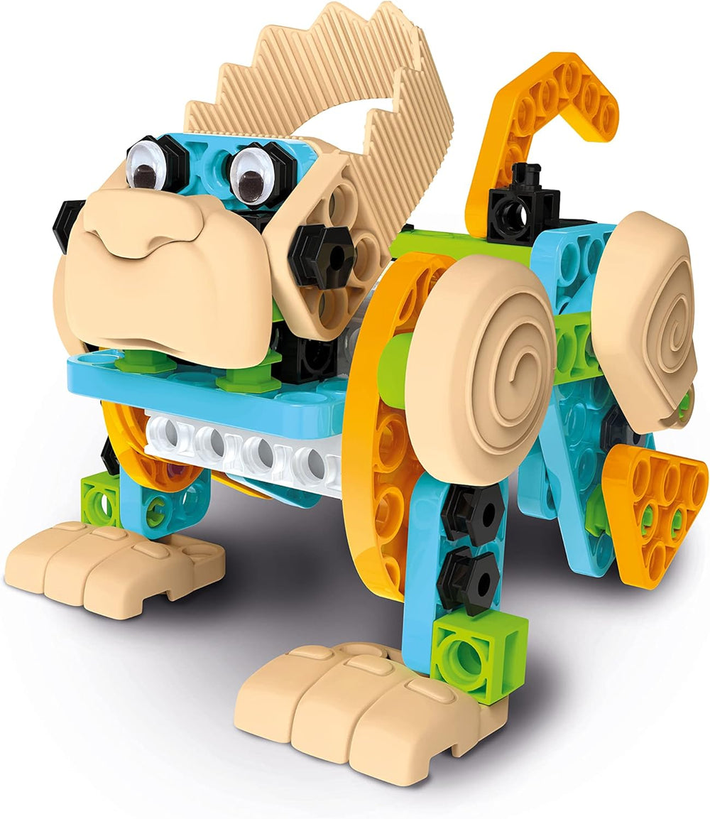 Clementoni 97860 Science & Play Build – Mechanics Junior Lustige Tiere, Bausatz für 8 Tiermodelle, motorbetriebenes Konstruktionsspielzeug für Kinder ab 6 Jahren Amazon Exclusive