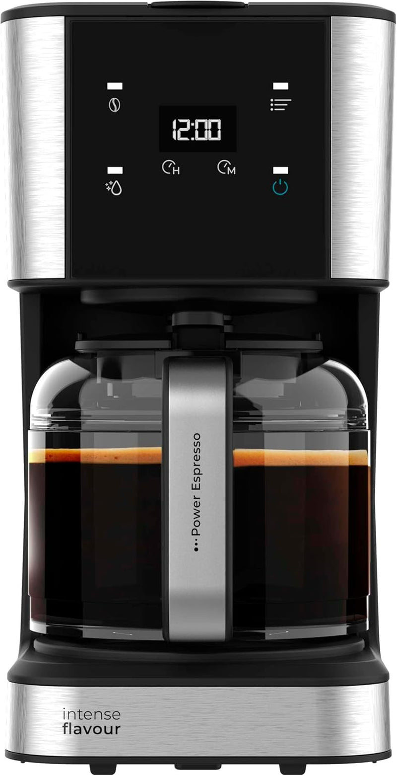 Espressor cu filtru Cecotec Coffee 66 Drop and Touch, putere 950 W, 1,5 L, 12 cești, ecran tactil, carafă din sticlă, cronometru 24 de ore, 6 comutatoare, filtru reutilizabil tip plasă