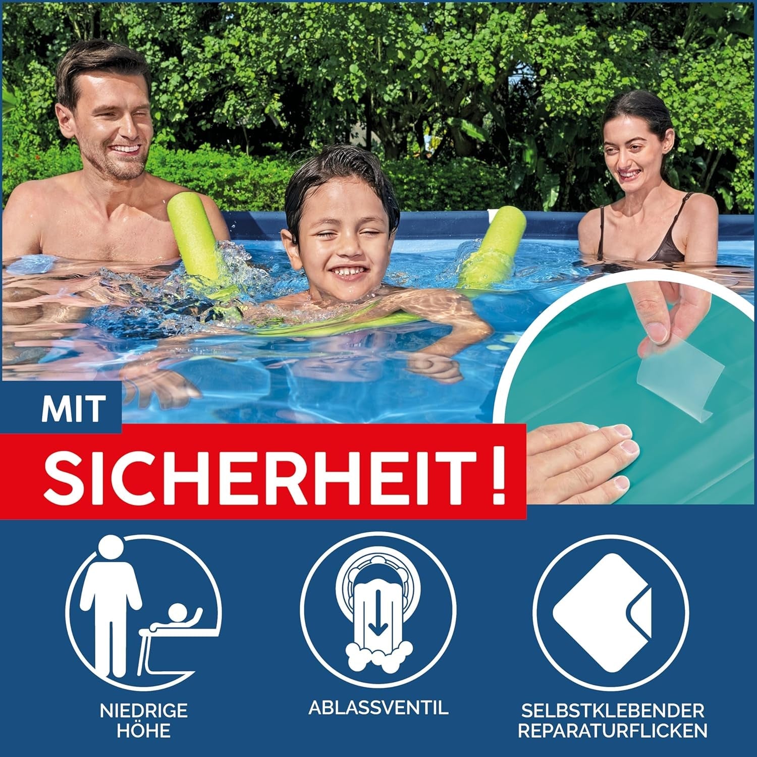 Piscină de 2,59 m x 1,70 m x 61 cm / 8'6" x 67" x 24"