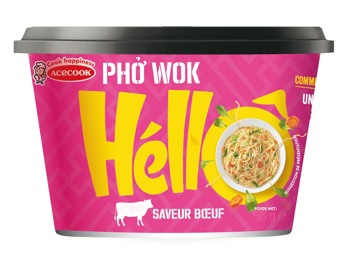 HELLO PHO WOK instant rice noodles, beef - 1 x 76 g