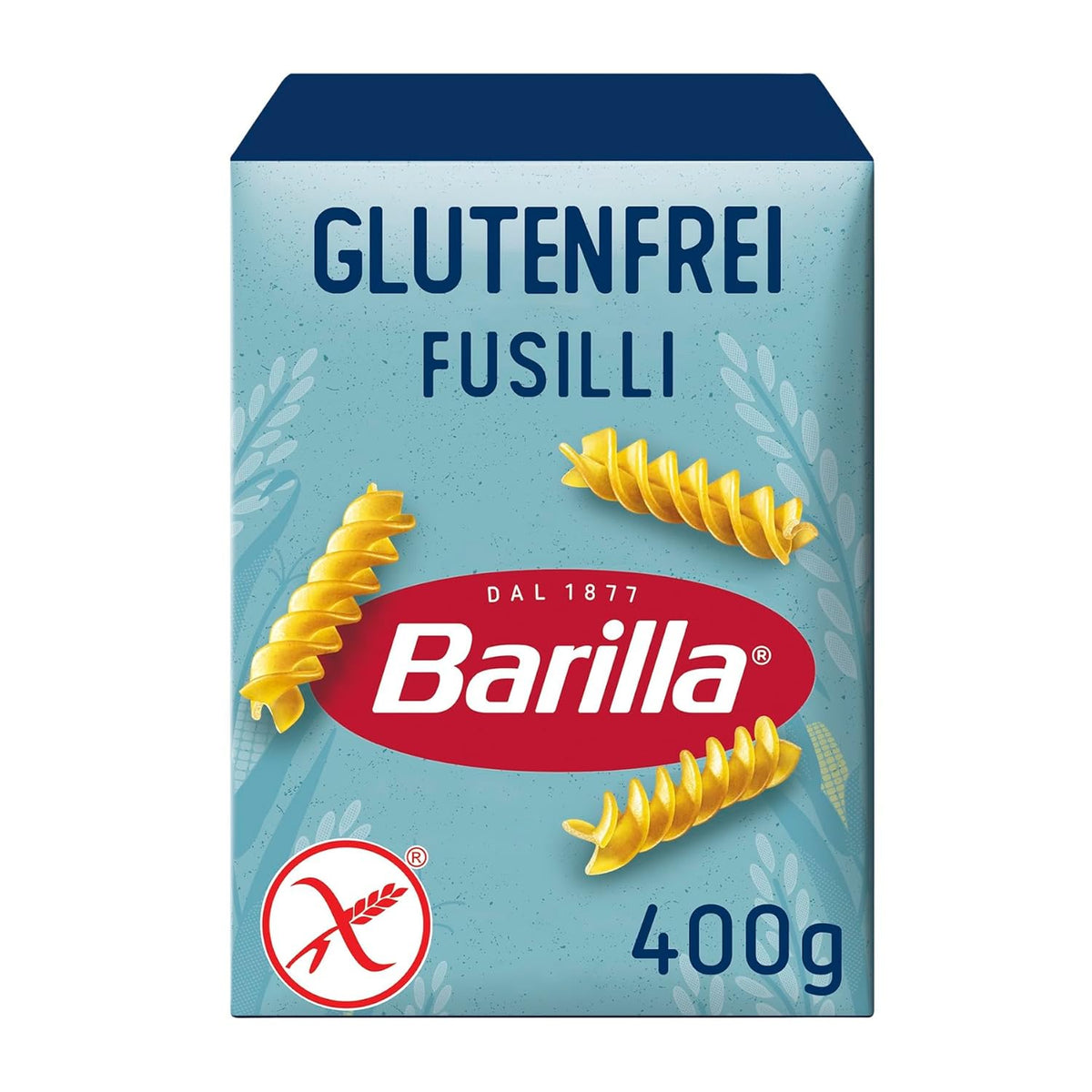 Gluten-free Barilla Fusilli pasta made from delicious corn and rice - perfect for people with celiac disease or gluten intolerance 400g