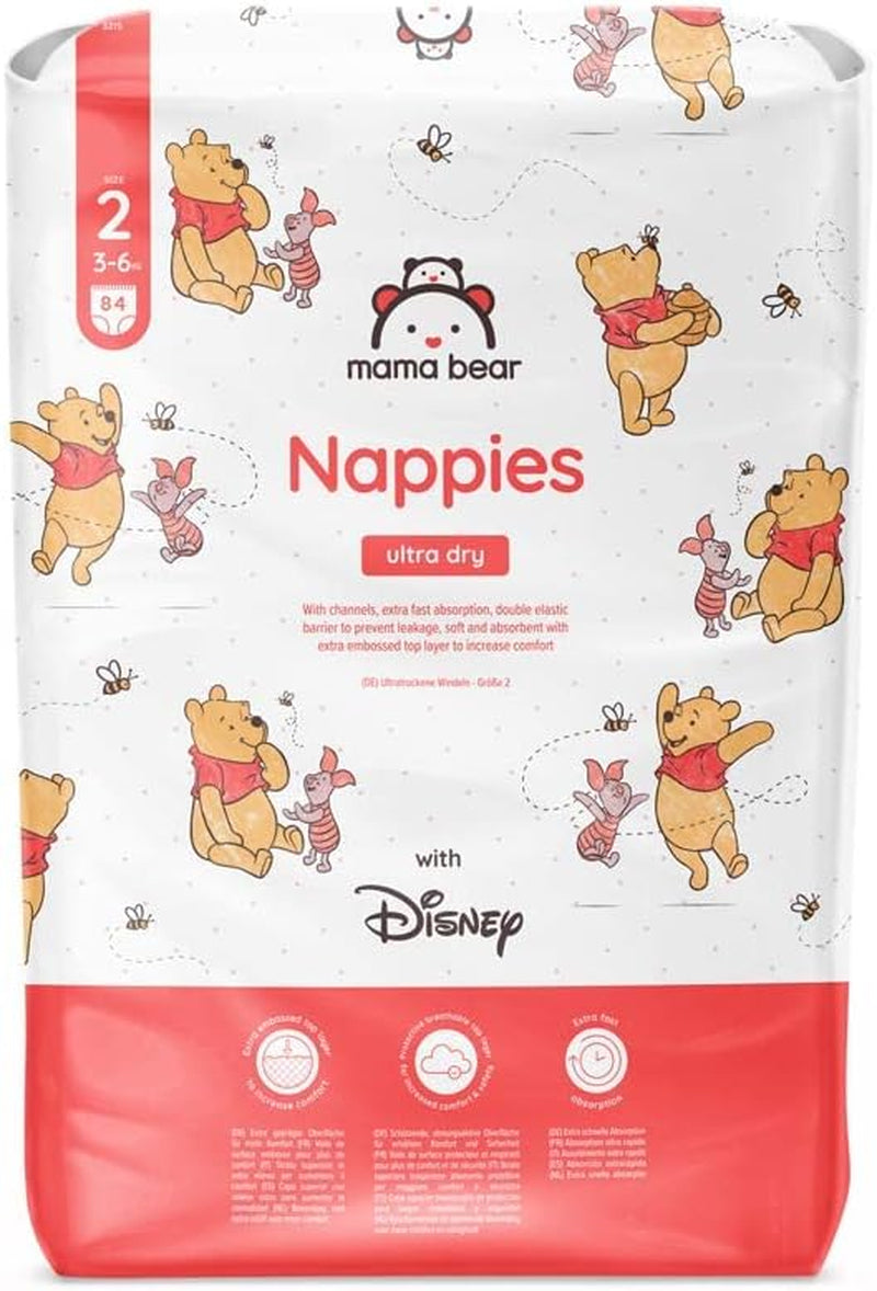 Marcă Amazon: Scutece Mama Bear Disney Ultra Dry, mărimea 3 (4-9 kg) - Cutie lunară, alb, 172 bucăți (2 pachete a câte 86)
