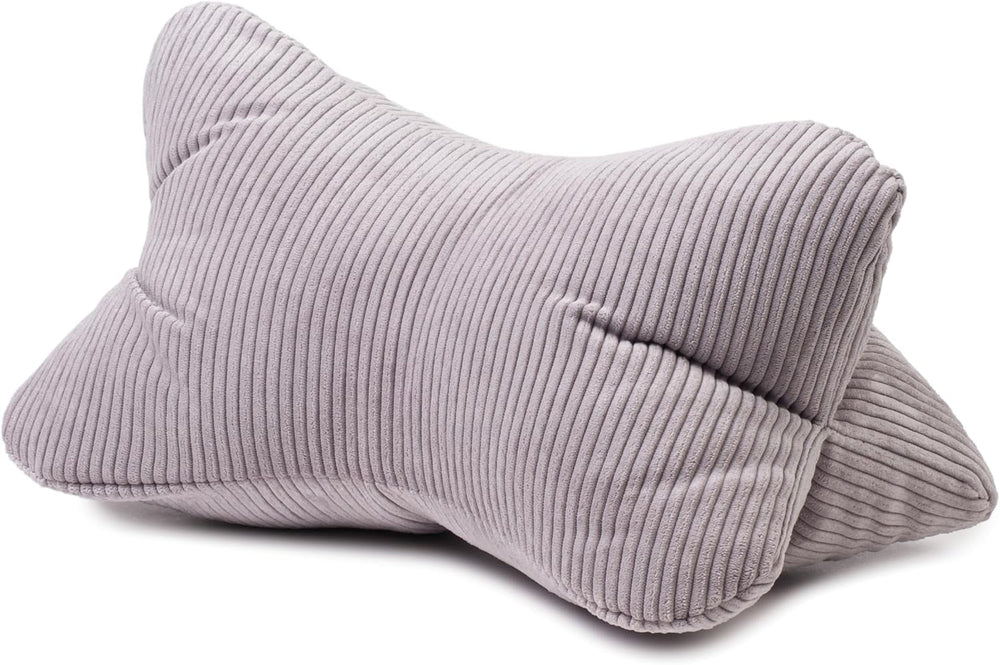 Gözze - Pernă de citit Capri, pernă de gât cu aspect fin de catifea reiată, pernă de citit și relaxare pentru gât și spate, 40 x 25 cm - Liliac