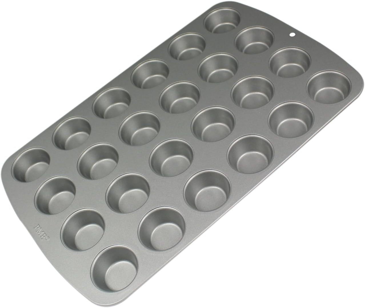 CSB111 Antihaftbeschichtete Mini-Muffinform Mit 24 Löchern Aus Karbonstahl, Edelstahl, Silver, 39.4 X 24.6 X 2.1 Cm Molds and trays for baking Naty Shop