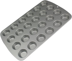 CSB111 Antihaftbeschichtete Mini-Muffinform Mit 24 Löchern Aus Karbonstahl, Edelstahl, Silver, 39.4 X 24.6 X 2.1 Cm Molds and trays for baking Naty Shop