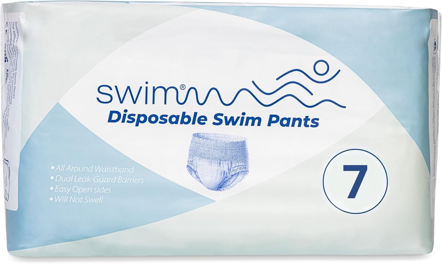 Disposable Swim Diapers Size 7 - 36 Pieces - Discreet, Breathable and Skin Friendly - Baby Swim Diapers - Provides Safety While Swimming - 18-30kg