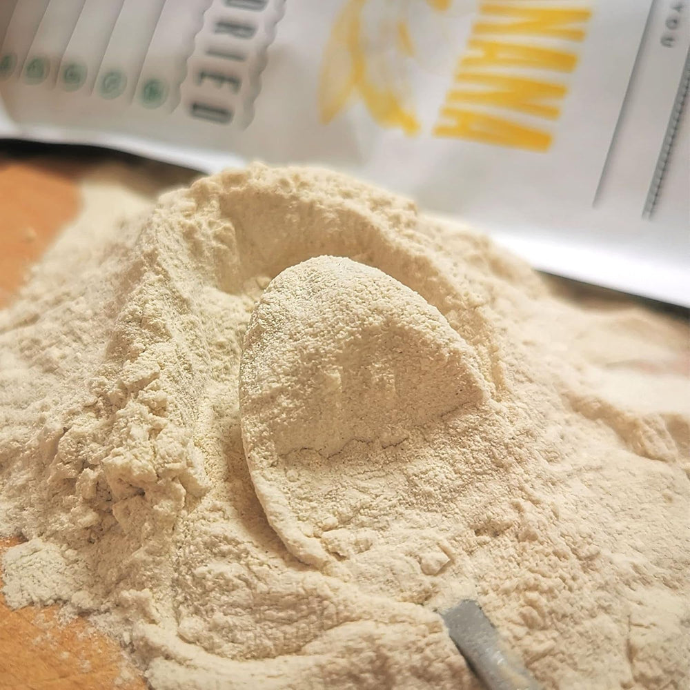 Banane liofilizate în pulbere | XL 300g Pudră de fructe Pudră de banane liofilizate | Pentru smoothie, coacere, tort | Banană liofilizată | Fructe liofilizate | Pudră de banane ZingyZoo Produse deshidratate Naty Shop