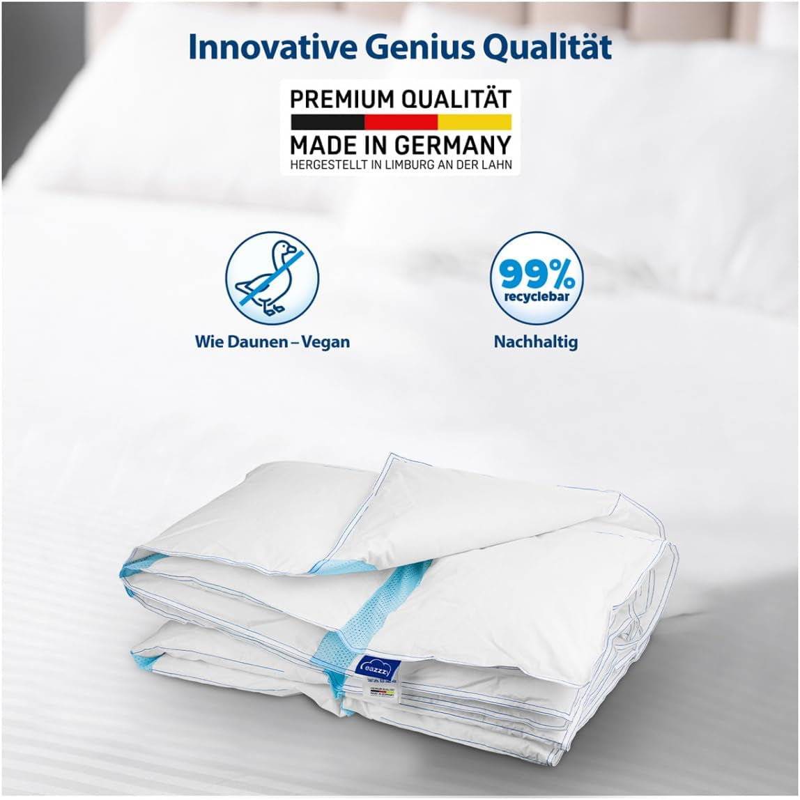 Genius Eazzzy Climate Comfort Quilt 155 X 220 Cm, Fiber-tight, Lightweight quilt for all seasons, Breathable quilt, Pleasant temperature for sleep, Quilt for all seasons Quilts and quilts Naty Shop