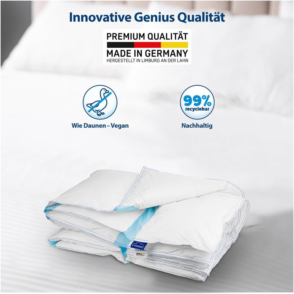 Genius Eazzzy Climate Comfort Quilt 155 X 220 Cm, Fiber-tight, Lightweight quilt for all seasons, Breathable quilt, Pleasant temperature for sleep, Quilt for all seasons Quilts and quilts Naty Shop