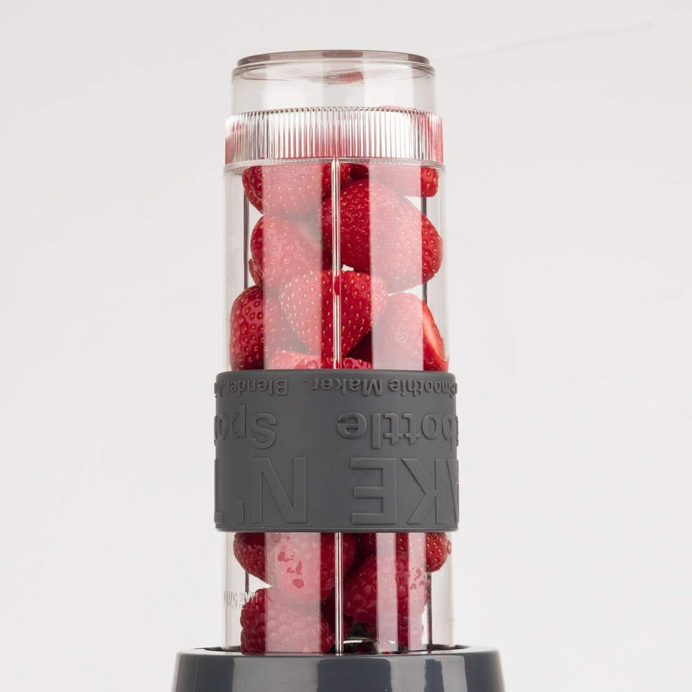 H.Koenig Smoothie Maker SMOO9 - Mini Standmixer - Mini Blender - 300 Watt - 570 Ml - Edelstahl - 2 Kunststoffflaschen - Bpa-Frei, Grau Kitchen Naty Shop