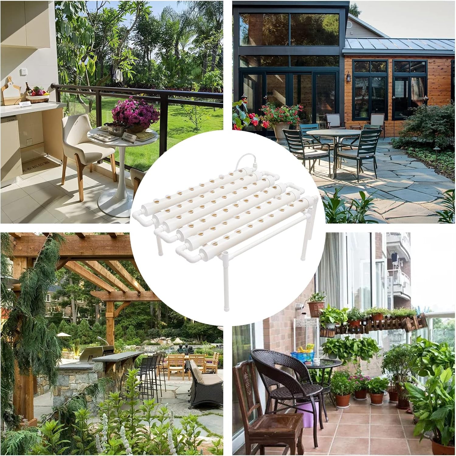 Hydroponische Systeme Grow Set Hydrokultur Plant Vegetable Hydroponic Pflanzen BewäSserung System Garten Kit Garden Tool Pflanze Sites Growing Hydroponics Hydroponisches Anzuchtsystem 54LöCher 6Rohr