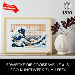 LEGO 31208 Art Hokusai - The Great Wave 3D Japanese Wall Decorations Craft Set Framed Ocean Canvas Adult Hobbies DYI Home Office Decorations Building Kits Besuche den LEGO-Store
