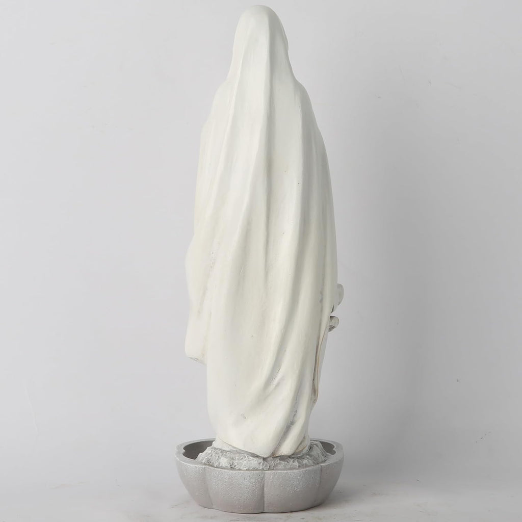 BC Statuia catolică a Maicii Domnului din Lourdes, Maica Sfântă Fecioară Maria, Memento de masă, Suport Rozariu, Apă Sfântă, Cadou religios pentru mamă, 25,9 cm înălțime, Sculptură, Statuete si sculpturi Naty Shop
