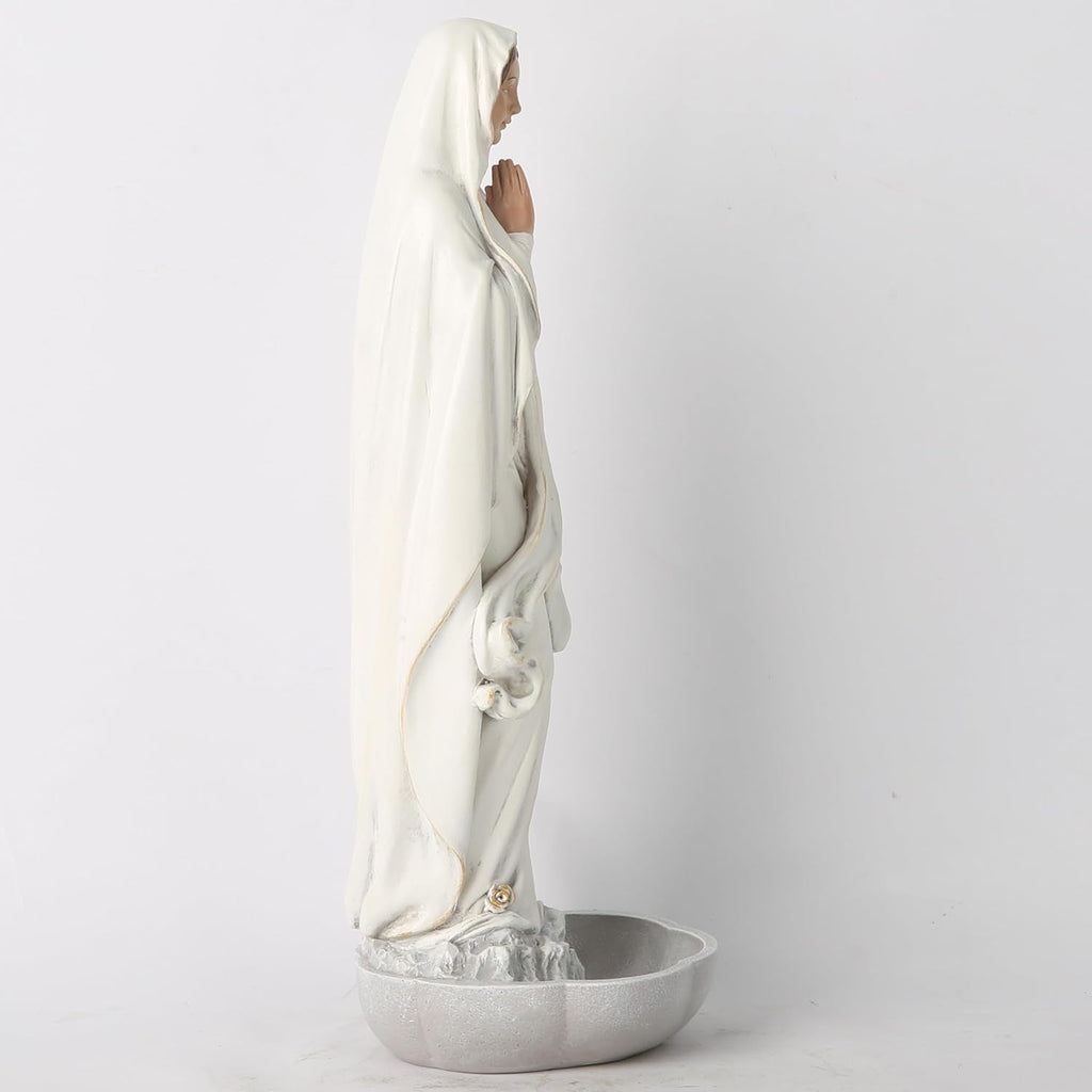 BC Statuia catolică a Maicii Domnului din Lourdes, Maica Sfântă Fecioară Maria, Memento de masă, Suport Rozariu, Apă Sfântă, Cadou religios pentru mamă, 25,9 cm înălțime, Sculptură, Statuete si sculpturi Naty Shop