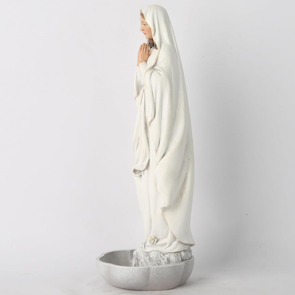 BC Statuia catolică a Maicii Domnului din Lourdes, Maica Sfântă Fecioară Maria, Memento de masă, Suport Rozariu, Apă Sfântă, Cadou religios pentru mamă, 25,9 cm înălțime, Sculptură, Statuete si sculpturi Naty Shop