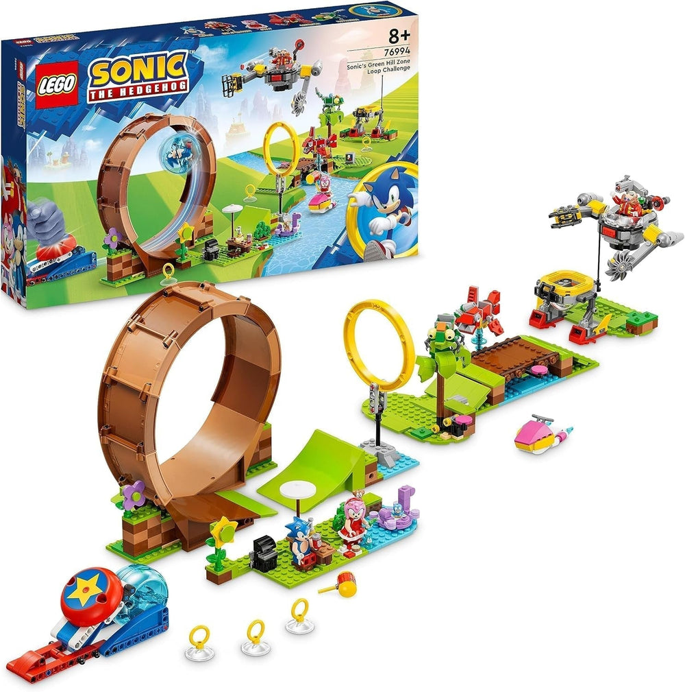 LEGO 76994 Sonic the Hedgehog Sonic's Loop Challenge in the Green Hill area, buildable toy for kids, boys and girls with 9 characters including Dr Eggman and Amy Building sets Besuche den LEGO-Store Singur