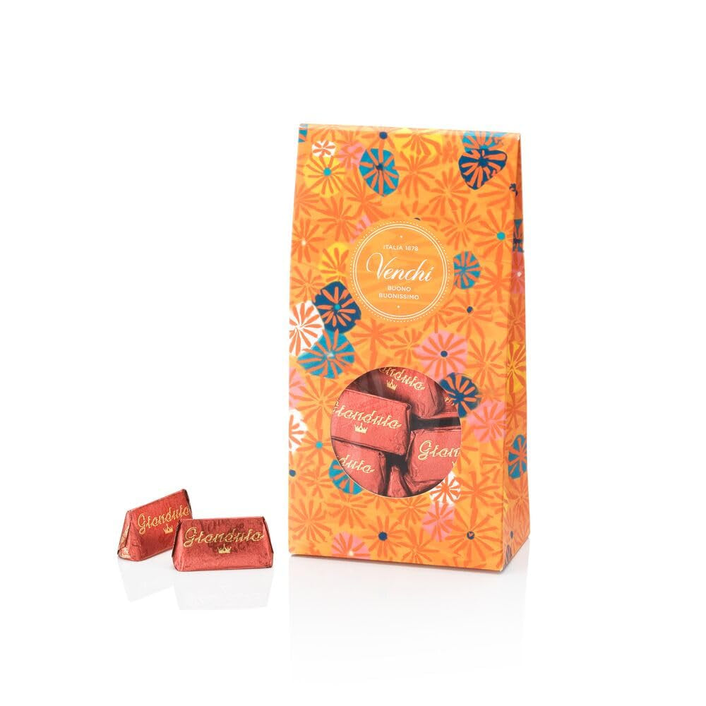 Venchi – colecția Murrine – cutie cadou cu Gianduiotto vegan, 300 grame – alune Igp Piemont,fără gluten Bomboane de Ciocolata Naty Shop