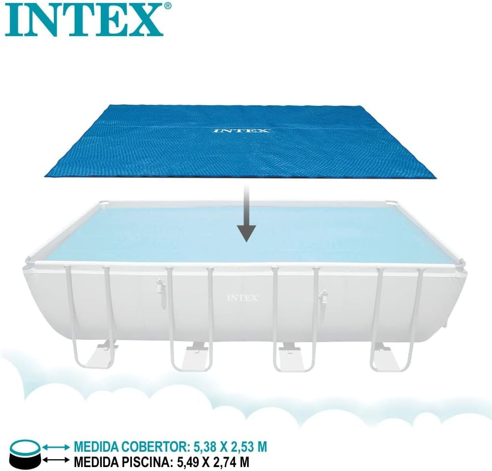 Intex Ultra Frame Rectangular Mattress Cover 549 x 274 cm, 160 Micron Thickness, Manufactured Dimensions: 538 x 253 cm, 28016, Blue