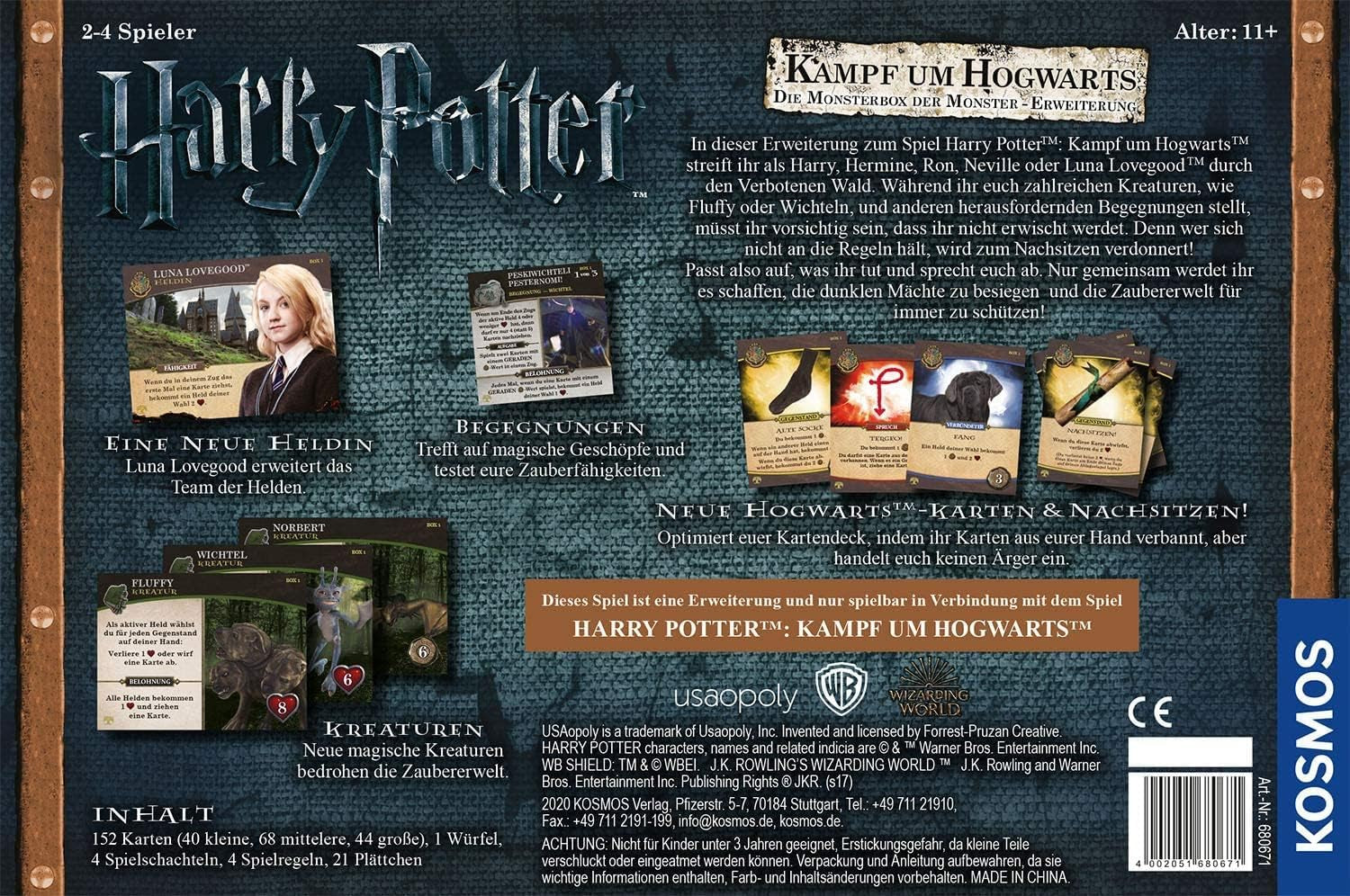 Kosmos 680671 Harry Potter Battle for Hogwarts Expansion - Monster Box - Harry Potter Battle for Hogwarts Game Expansion for 2-4 Players Ages 11+