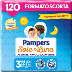 Pampers Sun and Moon Midi diapers, size 3 (4-9 kg), 120 diapers