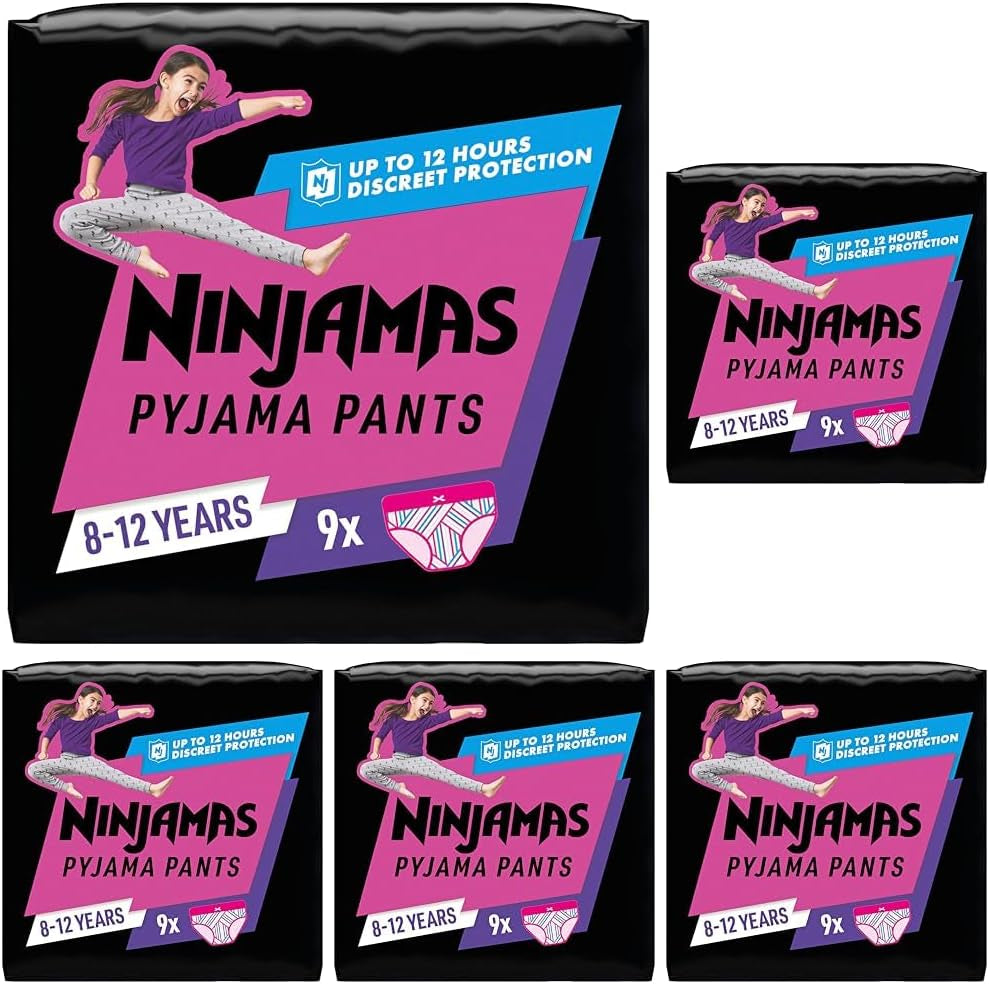 Hearts Pajama Pants 9 Night Absorbent Underpants 8 Years 27kg-43kg All Night Leak Protection