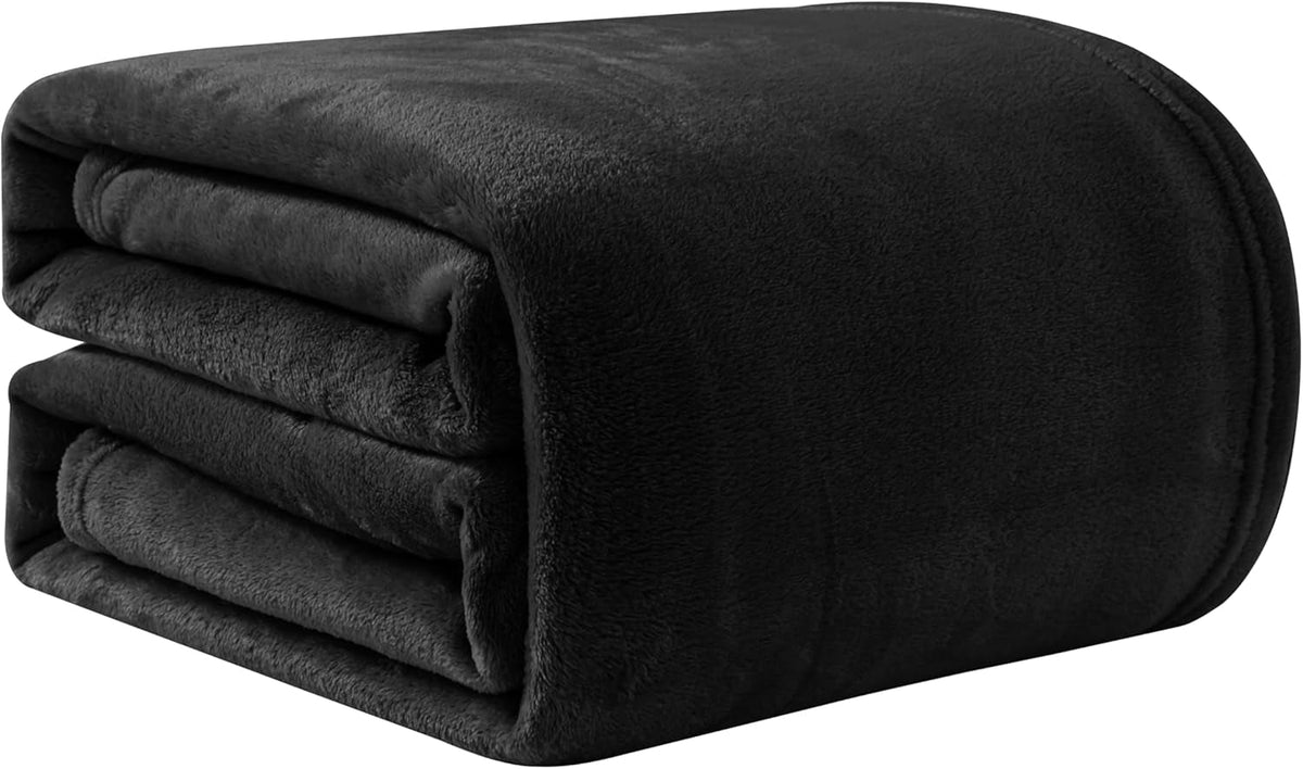 Good Nite Cozy Blanket Fluffy Blanket Bed Blanket Sofa Blanket XL Living Blanket Fleece Blanket 150X200Cm Black Soft Warm Blankets Fluffy Blanket Beds and Blankets Good Nite Black 150X200Cm