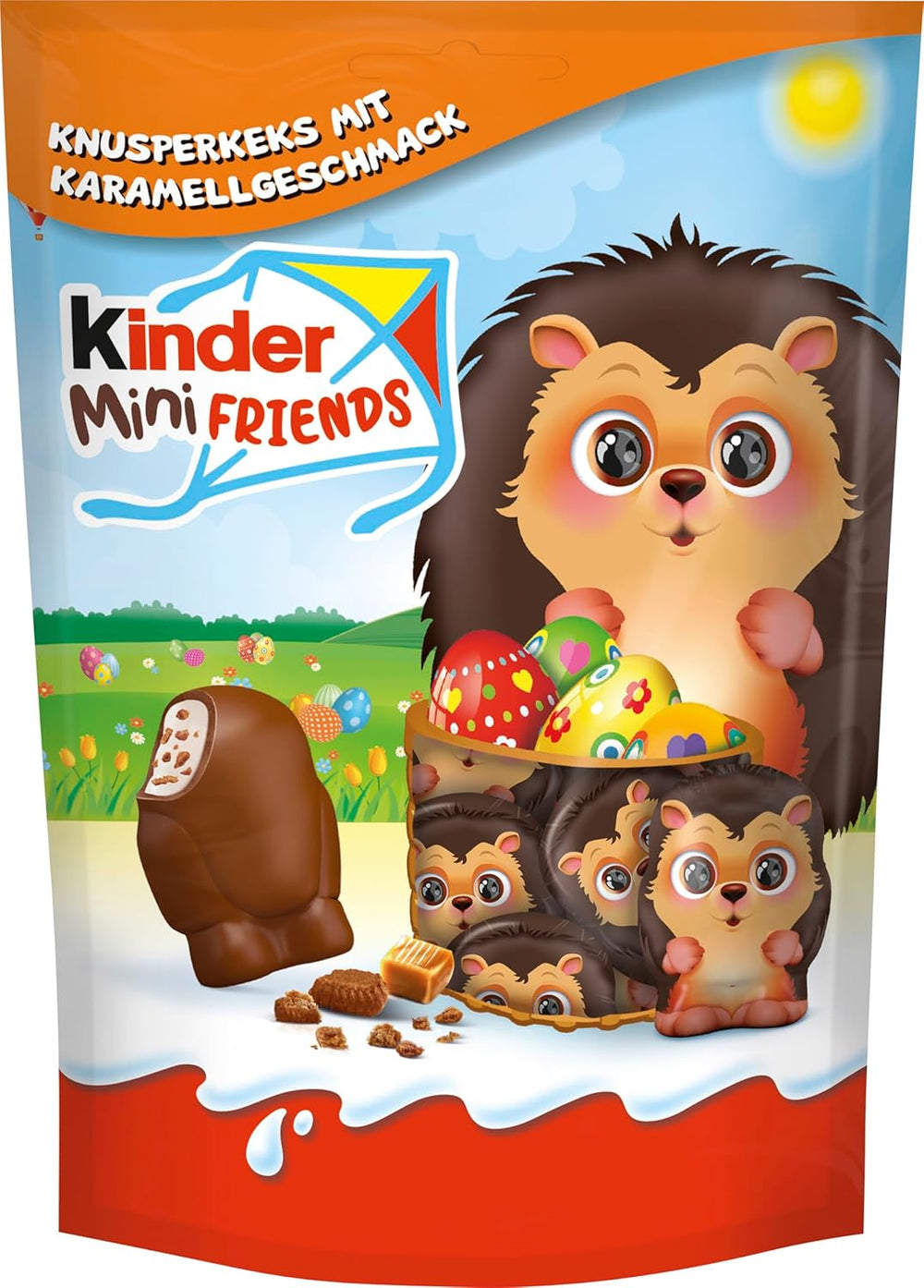 Kinder Mini Friends Crunchy Biscuits with Caramel Flavor 122g – Milk Chocolate with Biscuits and Milk Filling – Easter Figures – Easter Chocolate and Sweets – Easter Gift