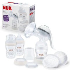 NUK manual breast pump set, Soft silicone pillow, 2 perfectly combined bottles, 150 ml Accessories Food and Breastfeeding Bebe Naty Shop Handmilchpumpe Set