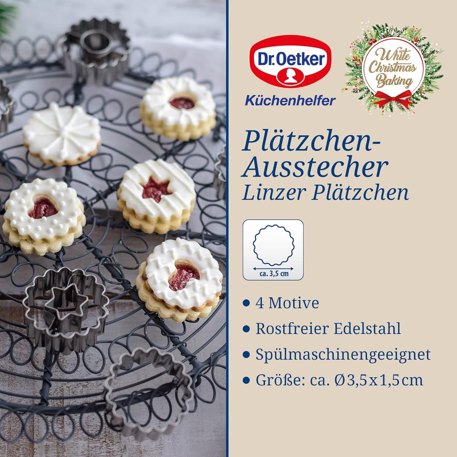 Dr. Oetker 1062 Set de tăiat prăjituri Linzer din 5 piese