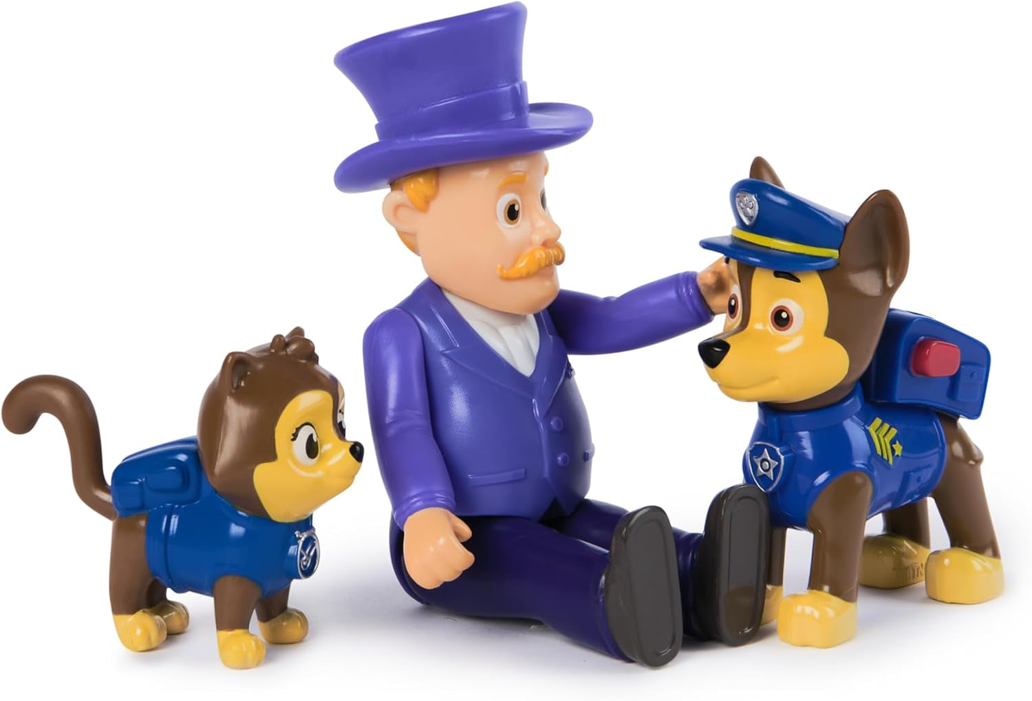 PAW PATROL Hero Pups - Set de figurine de acțiune cu 1 figurină de câine Chase, 1 figurină de pisică chaos și 1 figurină de primar know-it-all, jucărie potrivită pentru copii cu vârsta de peste 3 ani Action figures Naty Shop