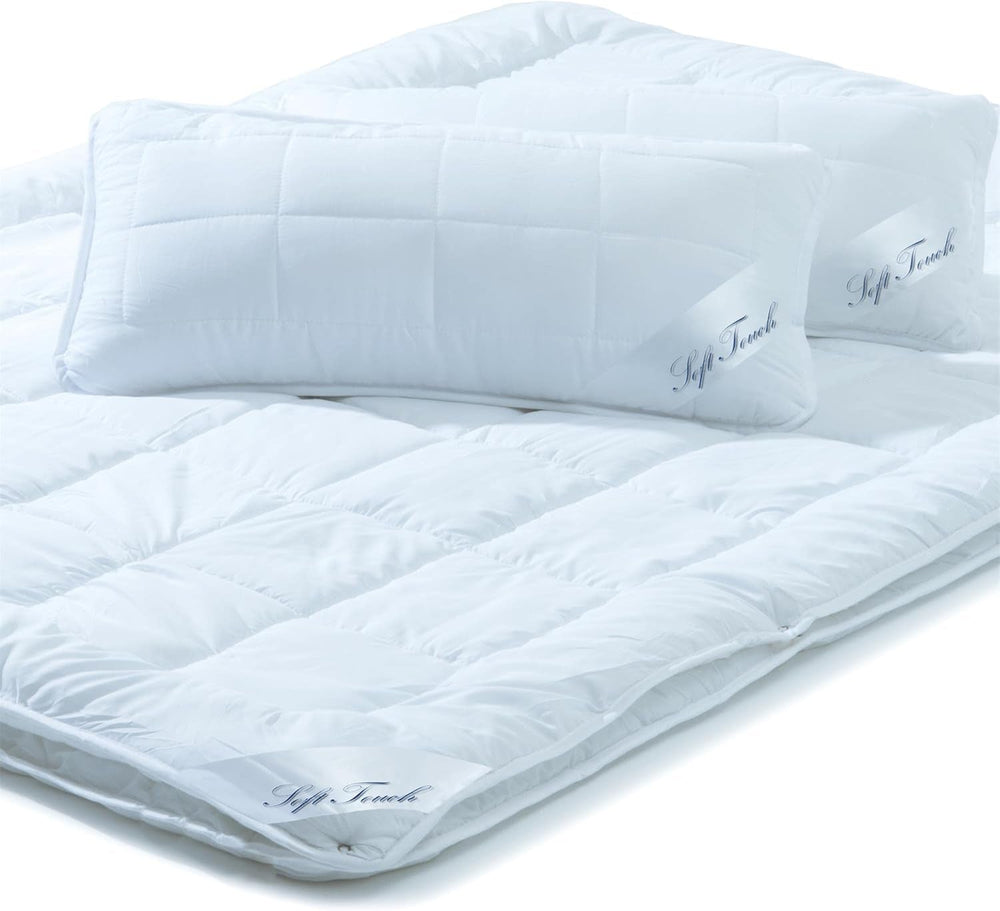 Aqua-Textil Soft Touch Set for children Duvet 100 X 135 Cm 250G and 350G with pillow 40 X 60 Cm 150G Duvet 4 seasons Climate control Oeko-Tex Duvets and quilts Naty Shop 220X260 Cm + 2X 40X80 Cm 4 seasons