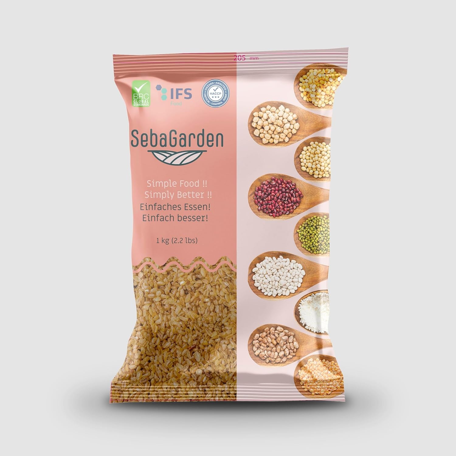 Seba Garden Fine Wheat Bulgur 1 kg - Authentic Turkish Stone Ground and Pre-Cooked Bulgur, All Natural, Vegan, High in Fibre, Ideal for Tabbouleh, Soups and Pilaf